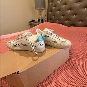 Zadig & Voltaire White and Silver Sneakers